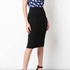 DIANE VON FURSTENBERG DVF Midi Pencil Skirt In Black